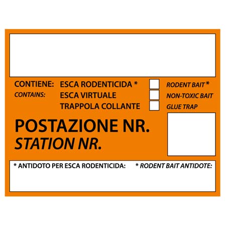 9660 ECORODENT Adesivo per postazione monitoraggio roditori - Osd gruppo Ecotech srl - Allontanamento piccioni,disinfestazione,HACCP, roditori